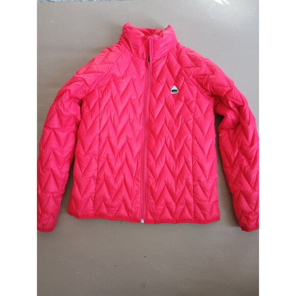 Burton Women's WB Hella Light Waterfowl Down Red Puffer Jacket Coat Sz Small - Picture 1 of 13